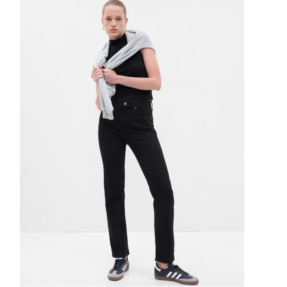 GAP High Rise 90’s Straight Jean - Black Denim